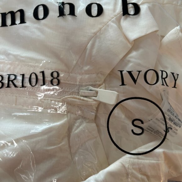 Mono B Anthropologie Cream Sleeveless Lightweight Windbreaker Vest New‎ Small - Picture 6 of 6